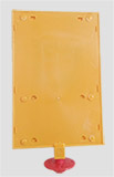 Porta cartello direzionabile in  plastica gialla cm predisposto per inserire i cartelli 20x20 o 30x20 cm con adattatore per paletto di delimitazione