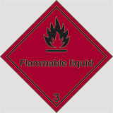 Klebefolie cm 10x10 gefahr unterklasse 3 flammable liquid feuergefährlich - entzündbare flüssige stoffe