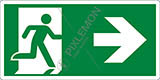 Klebefolie cm 25x12,5 notausgang rechts - emergency exit right hand