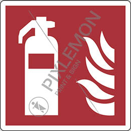 Klebeschild cm 20x20 feuerlöscher - fire extinguisher