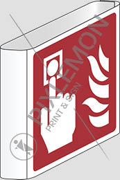 Alu-fahnenschild cm 35x35 doppelseitig brand-alarmauslösungsstelle - fire alarm call point