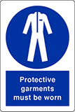 Klebefolie cm 30x20  man muss schutzkleidung tragen -  protective garments must be worn