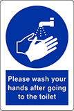 Klebefolie cm 30x20 bitte händewaschen nach dem toilettengang - please wash your hands after going to the toilet