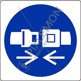 Alu-schild cm 35x35 sicherheitsgurt anlegen - wear safety belts