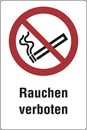 Aluminium schild cm 20x15 rauchen verboten