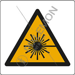 Alu-schild cm 50x50 warnung vor laserstrahl - warning: laser beam