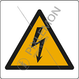 Klebeschild cm 8x8 warnung vor gefährlicher elektrischer spannung - warning: electricity