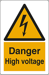 Klebefolie cm 40x30 vorsicht hochspannung -danger high voltage
