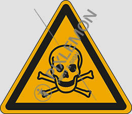 Aluminium schild sl cm 60 warning: toxic material