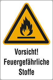 Klebefolie cm 30x20 vorsicht feuergefährliche stoffe