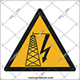 Aluminium sign cm 12x12 electrical hazard