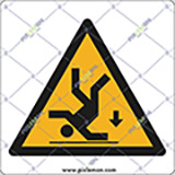 Adhesive sign cm 8x8 caution fall