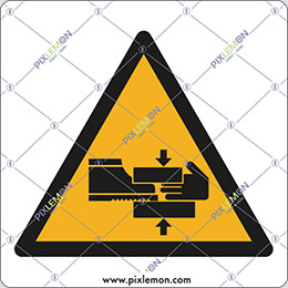 Aluminium sign cm 12x12 caution risk of trapped limbs