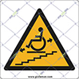 Aluminium sign cm 12x12 wheelchair stair platform lift in motion