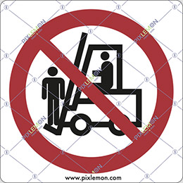 Aluminium sign cm 12x12 persons lifting prohibited
