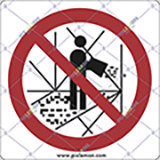 Aluminium sign cm 12x12 it is forbidden to throw tools down of scaffolding