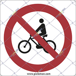 Aluminium sign cm 35x35 forbidden entrance bike