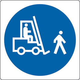 Aluminium sign cm 35x35 forklifts keep to walking pace