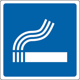 Aluminium sign cm 35x35 smoking area