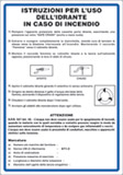 Cartello alluminio cm 50x35 istruzioni per uso delidrante in caso di incendio