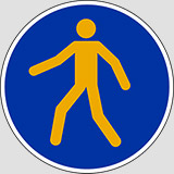 Adhesive sign diameter cm 20 pedestrians must use this route anti-skid floor sign