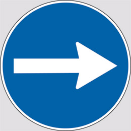 Adhesive sign diameter cm 30 obligatory direction