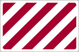 Plastic sign cm 30x20 white/red striped