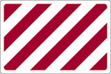 Aluminium sign cm 30x20 white/red striped