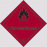 Adhesive sign cm 10x10 danger class 2 flammable gas