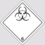 Adhesive sign cm 10x10 danger class 62 infectious substance