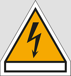 Adhesive sign side cm 6 -h cm 1,5 n° 6 electrical hazard
