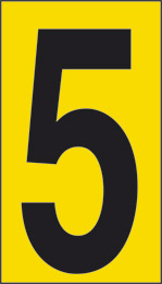 Adhesive sign cm 6x3,4 n° 10 5 yellow background black number