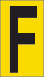 Adhesive sign cm 6x3,4 n° 10 f yellow background black letter