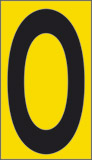 Adhesive sign cm 6x3,4 n° 10 o yellow background black letter