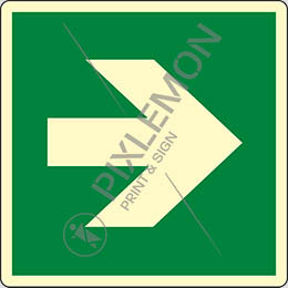 Luminescent aluminium sign cm 12x12 direction, arrow 90° increments, safe condition