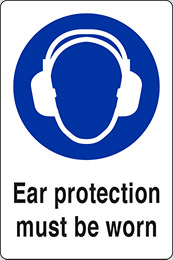 Self ahesive vinyl 40x30 cm ear protection must be worn
