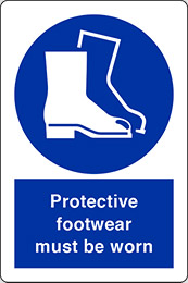 Self ahesive vinyl 40x30 cm protective footwear must be worn