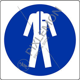 Adhesive sign cm 8x8 wear protective clothing