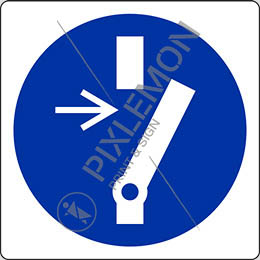Adhesive sign cm 20x20 disconnect before carrying out maintenance or repair