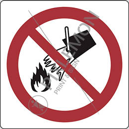 Adhesive sign cm 8x8 do not extinguish with water