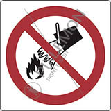 Adhesive sign cm 4x4 do not extinguish with water