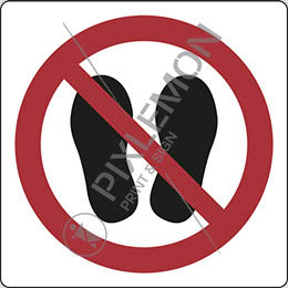 Adhesive sign cm 20x20 do not walk or stand here