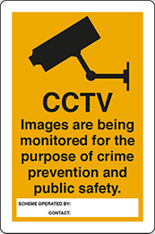 Self ahesive vinyl 40x30 cm cctv images are being monitored for the purpose of crime prevention and public safety scheme operated by:   concact: