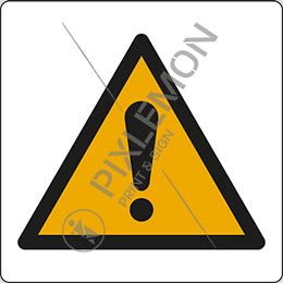 Adhesive sign cm 8x8 general warning sign