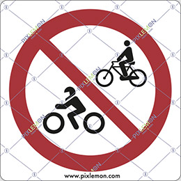 Cartello alluminio cm 35x35 vietato accesso a cicli e motocicli