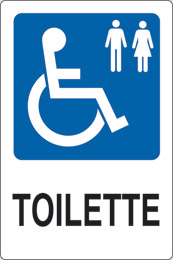 Cartello adesivo cm 30x20 toilette disabili uomini e donne