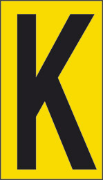 Cartello adesivo cm 6x3,4 n° 10 k fondo giallo lettera nera