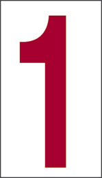 Cartello adesivo cm 6x3,4 n° 10 1 fondo bianco numero rosso