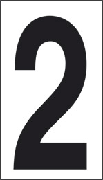 Cartello adesivo cm 10x5,6 2 fondo bianco numero nero
