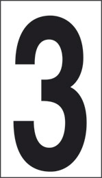 Cartello adesivo cm 6x3,4 n° 10 3 fondo bianco numero nero